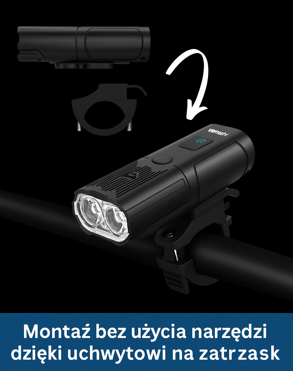 Lampa rowerowa LED USB z mocnym światłem – wodoodporna latarka na kierownicę