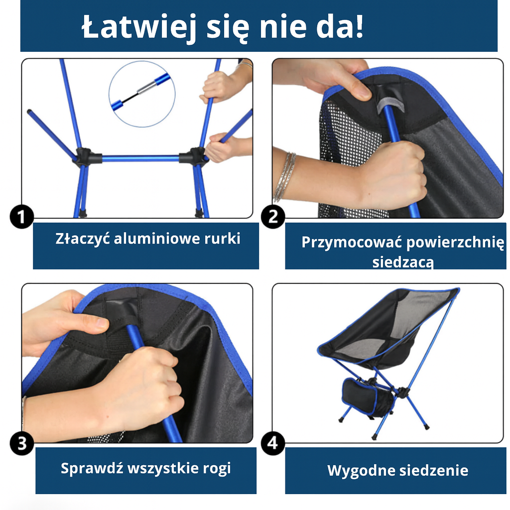 Składane krzesło turystyczne – lekkie, kompaktowe, idealne na kemping i outdoor