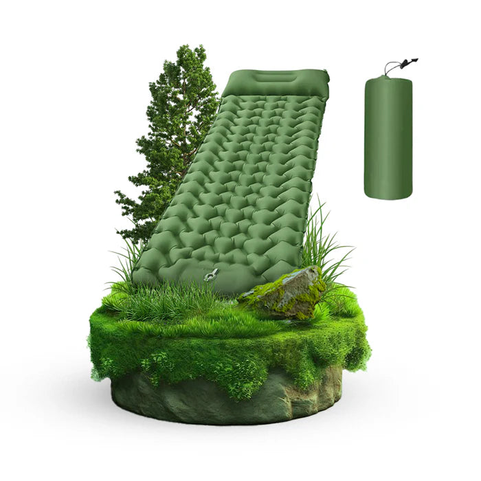 Materac turystyczny dmuchany z pompką nożną – ultralekki, kompaktowy, ergonomiczny