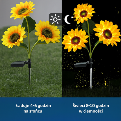 Solarny kwiat LED – dekoracyjny słonecznik do ogrodu z panelem słonecznym