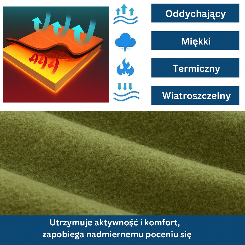 Komin polarowy zimowy z regulacją – ocieplany, wielofunkcyjny, na rower, narty i codzienne noszenie