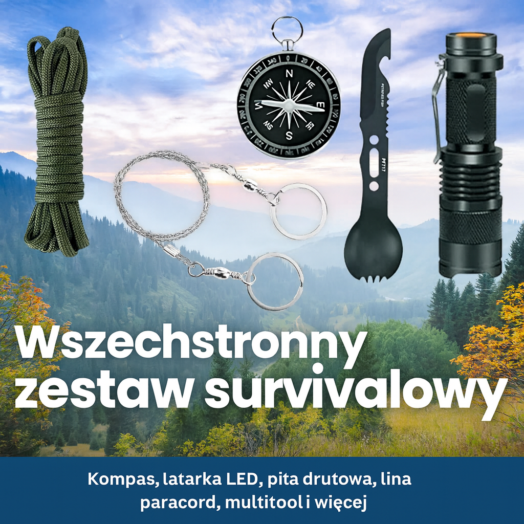 Zestaw przetrwania z apteczką – Profesjonalny survival kit do samochodu, domu, wypraw outdoorowych i awaryjnych sytuacji