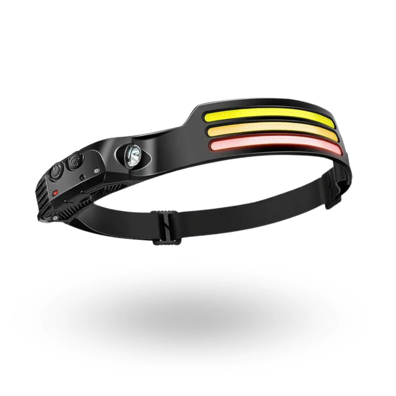 Czołówka LED COB z czujnikiem ruchu i tylnym światłem – latarka na opasce