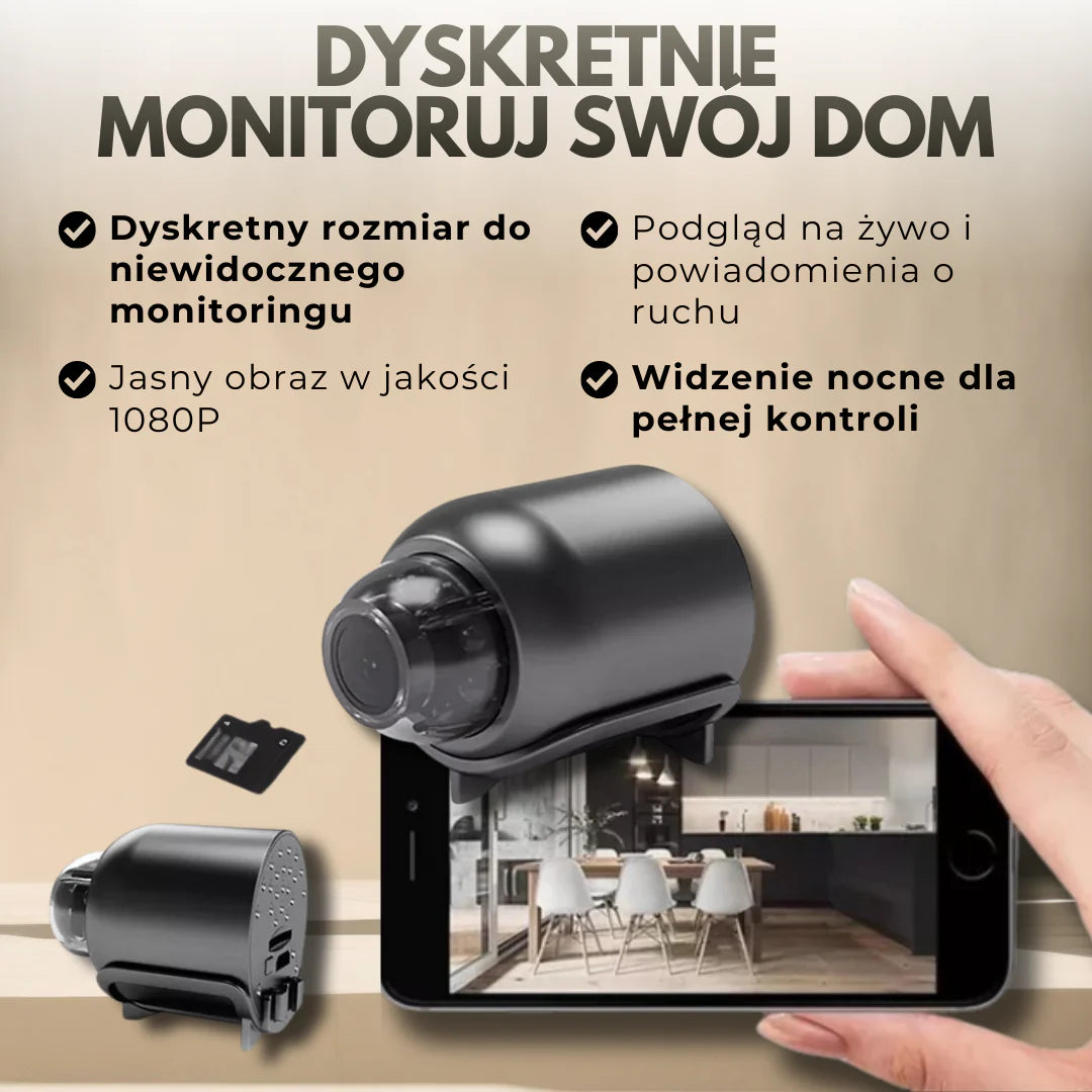Mini kamera WiFi HD – bezprzewodowa kamera monitoringu z trybem nocnym