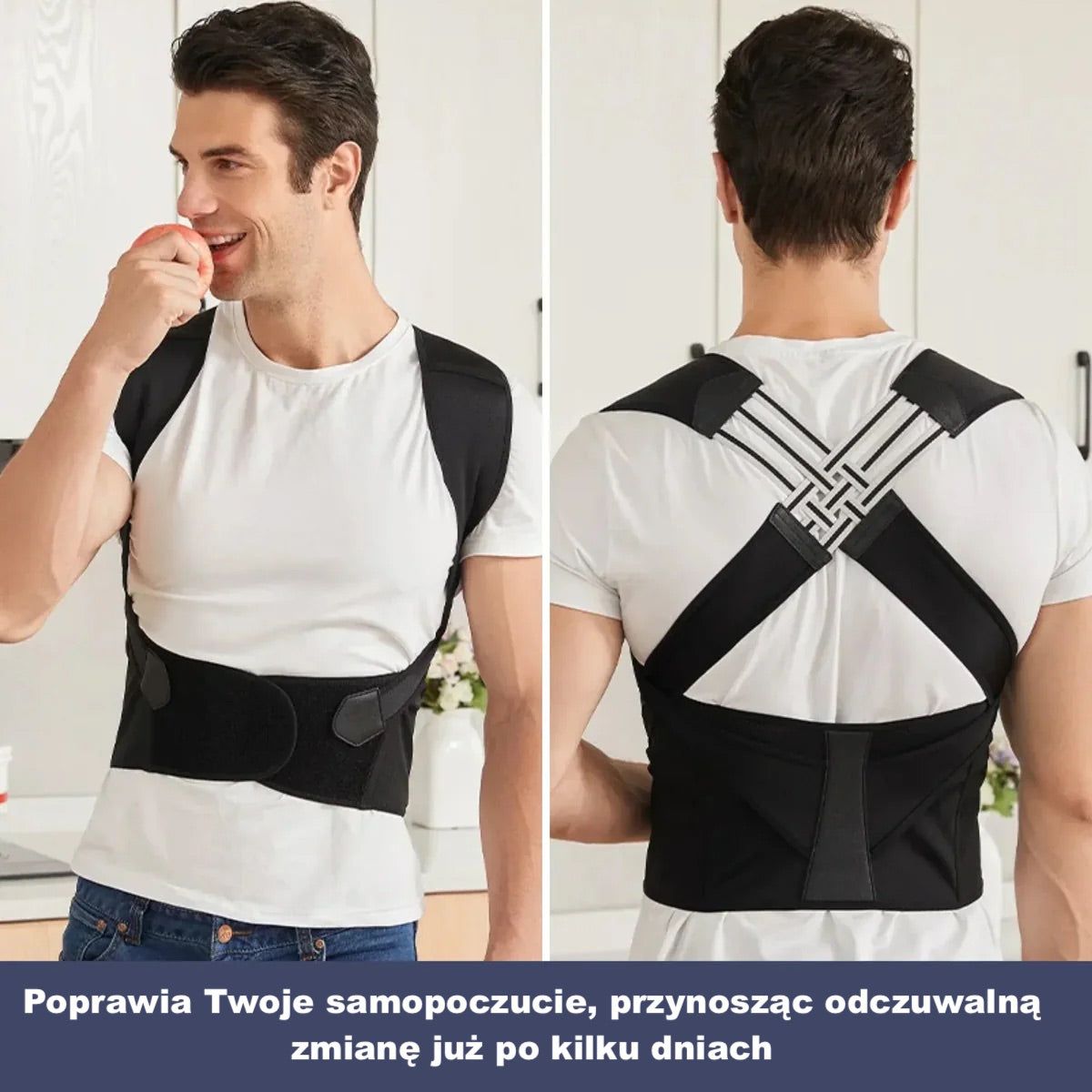 Pas wspierający plecy z podparciem dolnym – regulowany, oddychający