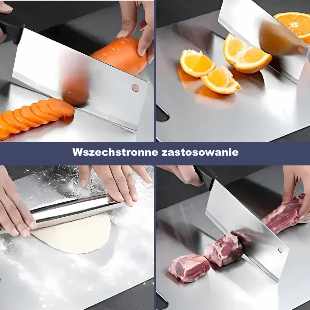 Deska do krojenia z powłoką tytanową – z uchwytem, zaokrąglone krawędzie