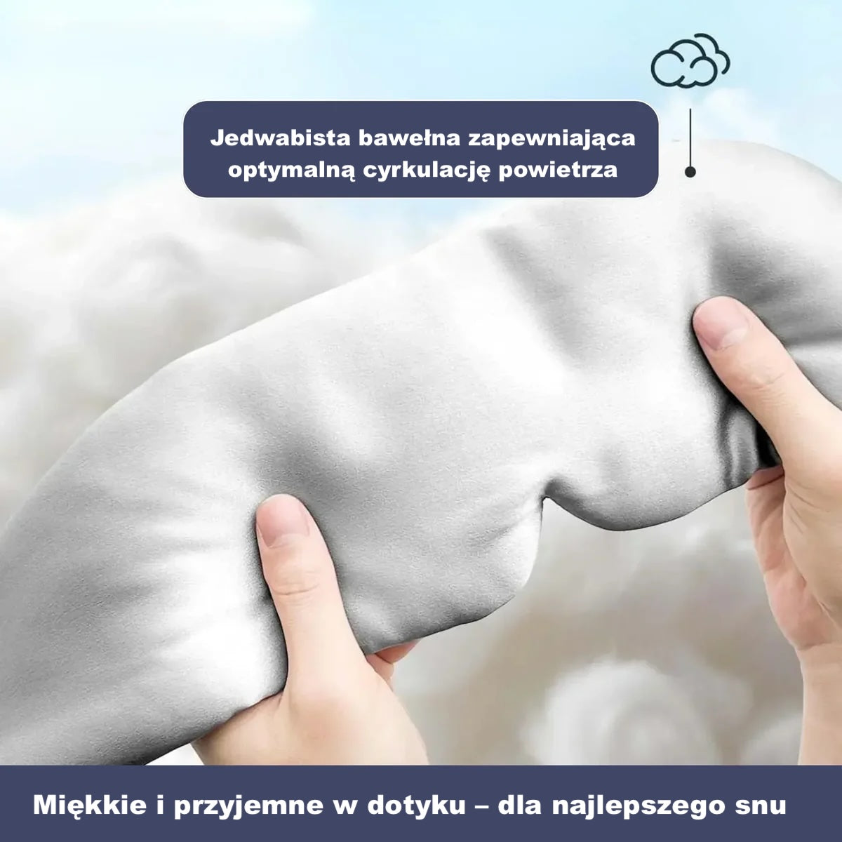 Jedwabna opaska na oczy do spania – z regulacją, dla śpiących na boku