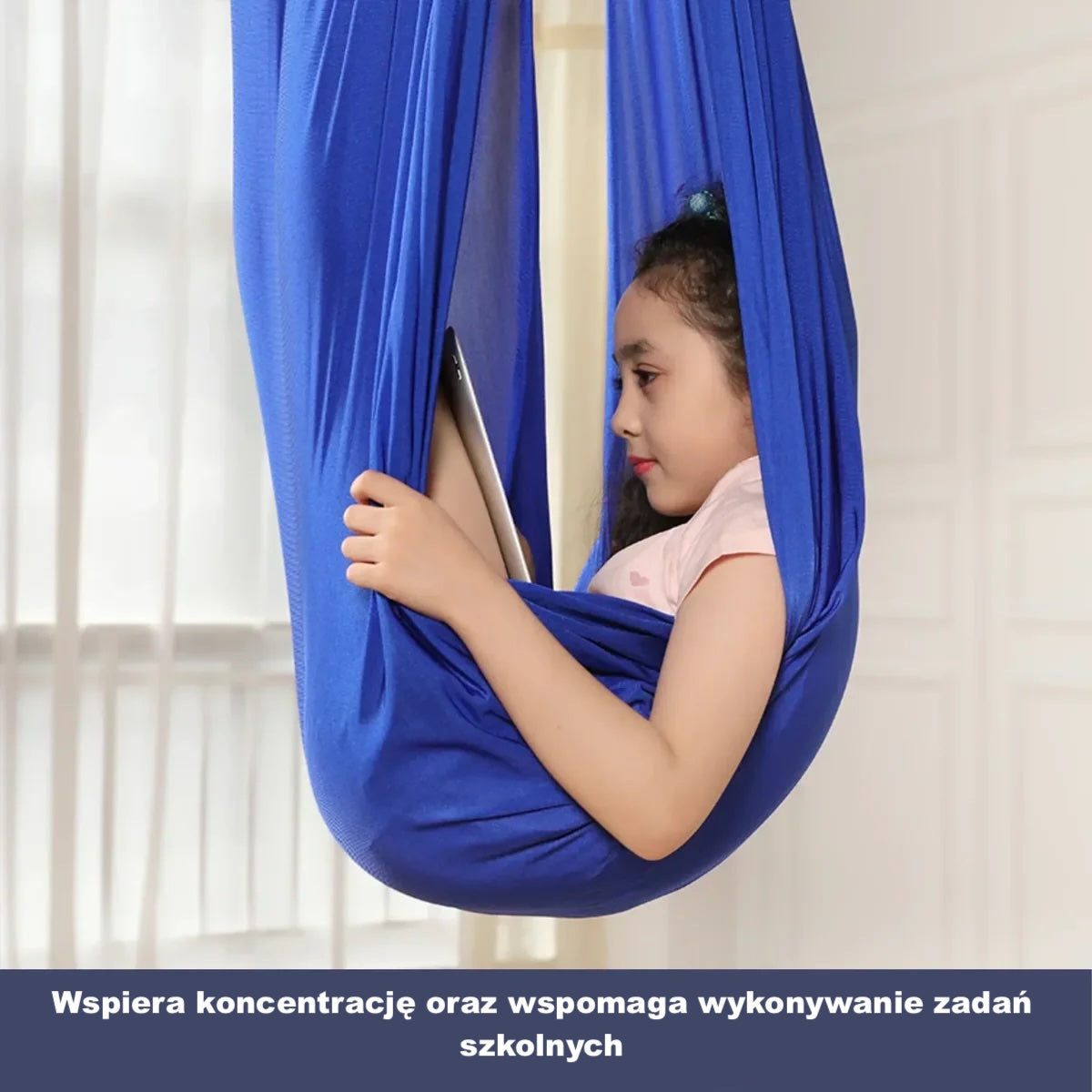 Huśtawka sensoryczna z elastycznej tkaniny – do wnętrz i na zewnątrz
