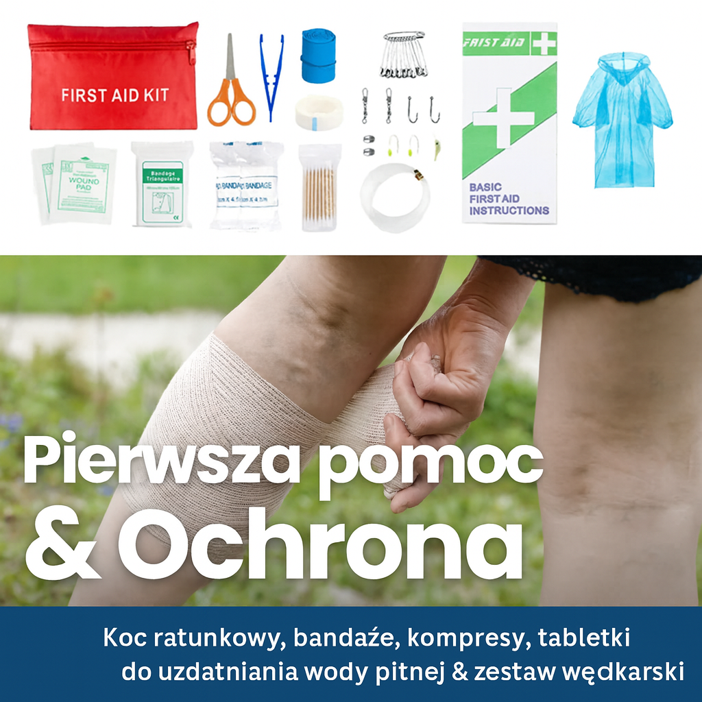 Zestaw przetrwania z apteczką – Profesjonalny survival kit do samochodu, domu, wypraw outdoorowych i awaryjnych sytuacji