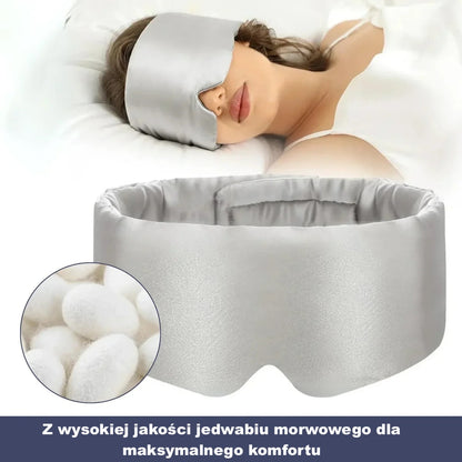 Jedwabna opaska na oczy do spania – z regulacją, dla śpiących na boku