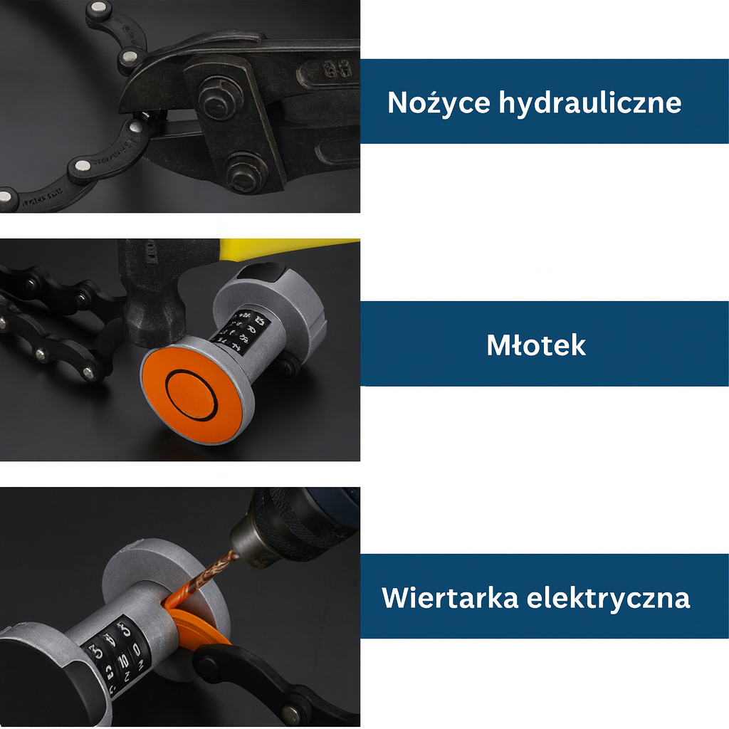 Kompaktowa blokada rowerowa składana z hartowanej stali – 5 mm grubości