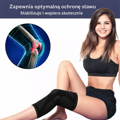 Opaska sportowa na kolano z żelową wkładką – elastyczna, oddychająca, z kompresją
