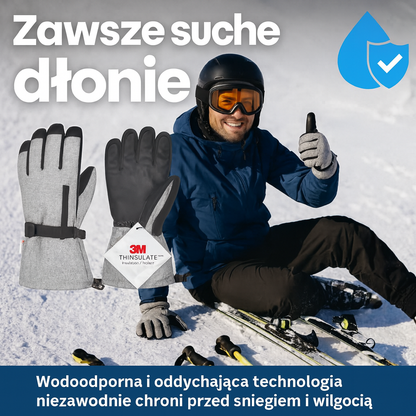 Rękawice zimowe 3M Thinsulate – wodoodporne, dotykowe, ocieplane, do smartfona i sportów zimowych