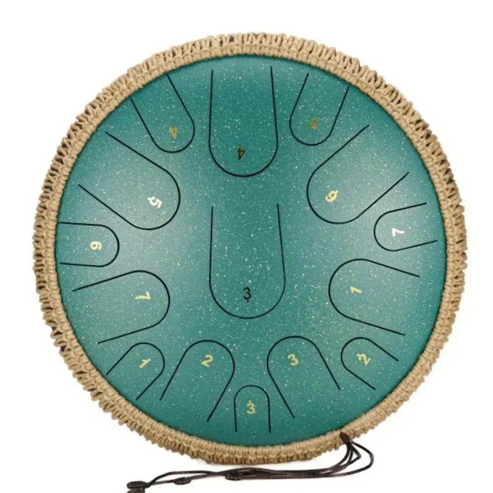 Bęben stalowy 15 tonów (handpan) – z pałeczkami i torbą, instrument perkusyjny