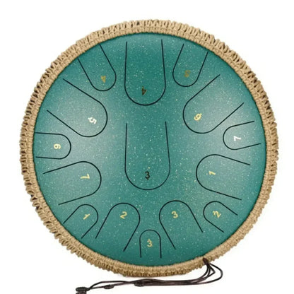 Bęben stalowy 15 tonów (handpan) – z pałeczkami i torbą, instrument perkusyjny
