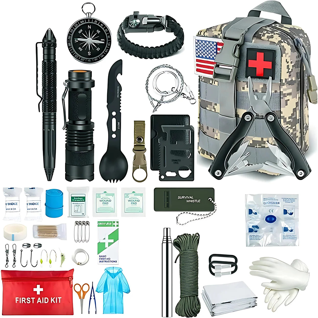 Zestaw przetrwania z apteczką – Profesjonalny survival kit do samochodu, domu, wypraw outdoorowych i awaryjnych sytuacji