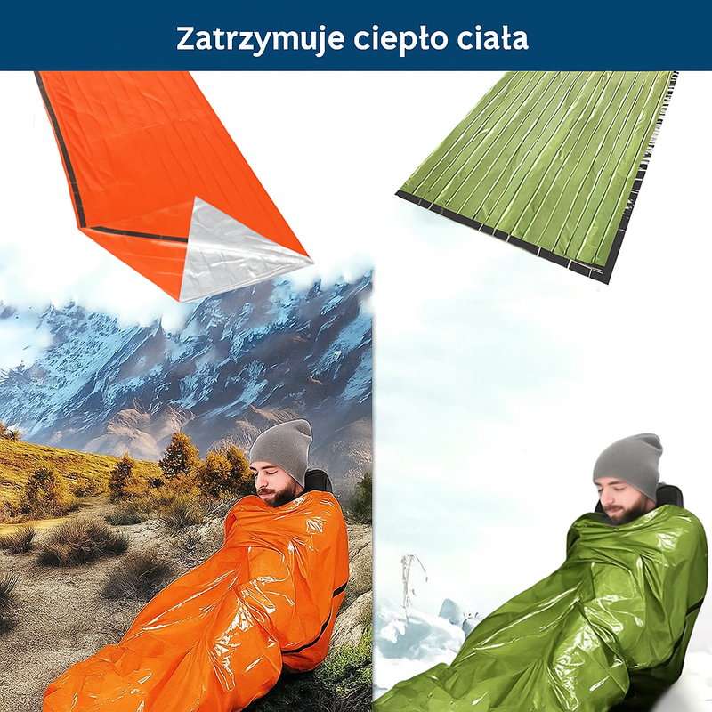 Śpiwór termiczny ratunkowy Emergency Bivvy – ultralekki pokrowiec survivalowy do sytuacji awaryjnych