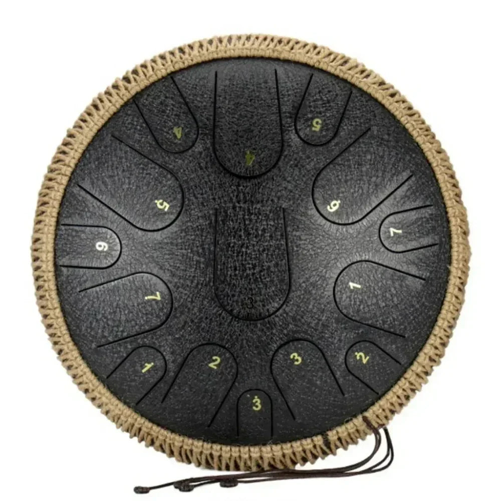 Bęben stalowy 15 tonów (handpan) – z pałeczkami i torbą, instrument perkusyjny