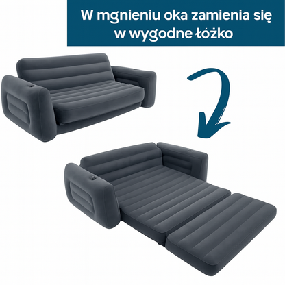 Nadmuchiwany materac-sofa 2w1 – dmuchana kanapa z funkcją spania, idealna do domu i na wyjazdy