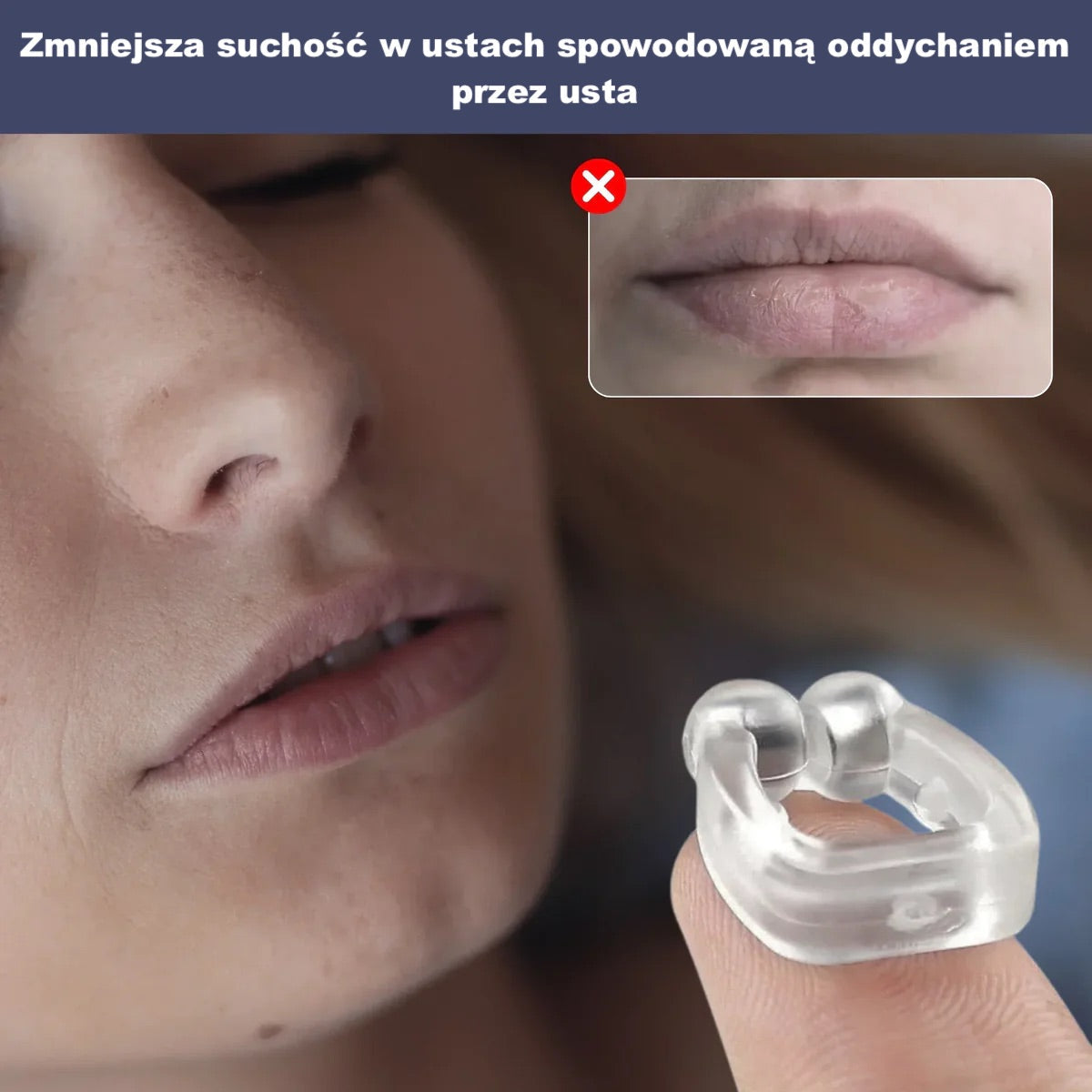 Silikonowy klips do nosa – akcesorium do komfortowego snu, z magnesami