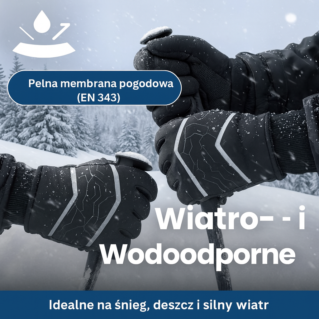 Rękawice zimowe męskie z ociepleniem  – wodoodporne, oddychające, antypoślizgowe