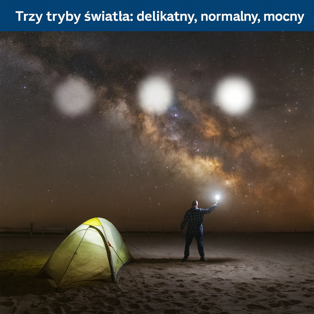 Lampa turystyczna LED z korbką i ładowaniem solarnym – 36 diod, powerbank, USB