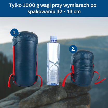 Lekki śpiwór turystyczny z kompresyjnym pokrowcem – idealny na kemping i wędrówki