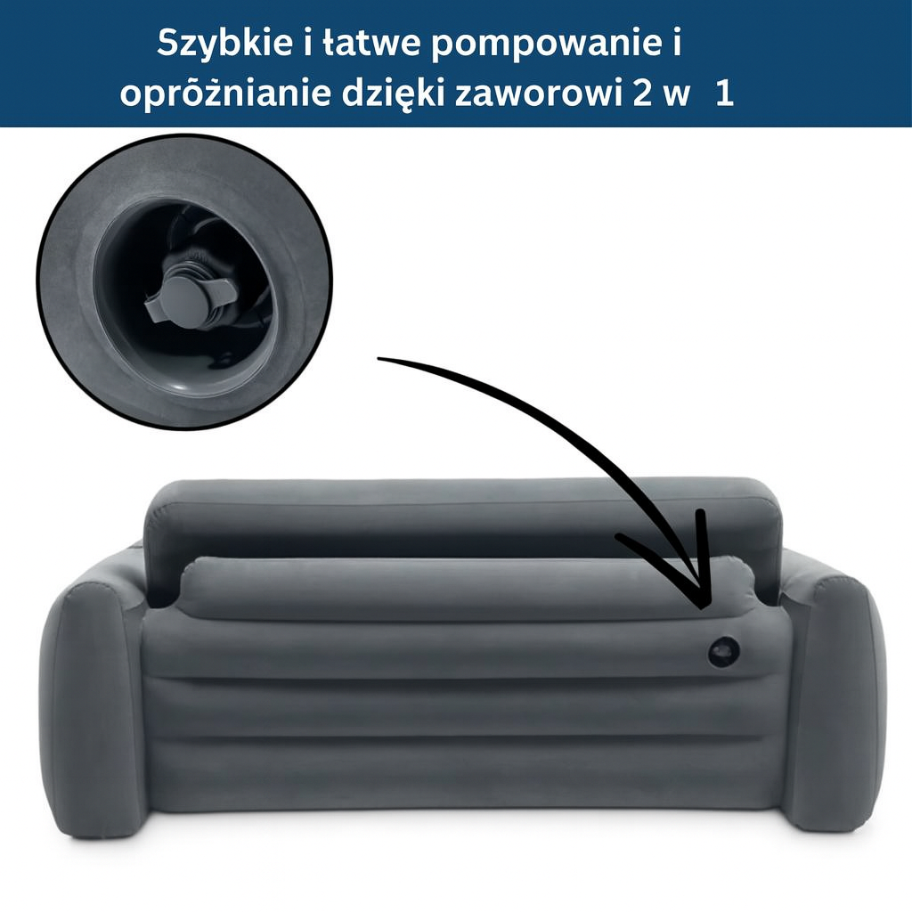 Nadmuchiwany materac-sofa 2w1 – dmuchana kanapa z funkcją spania, idealna do domu i na wyjazdy
