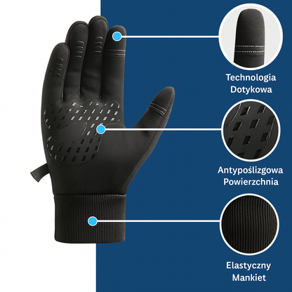 Rękawiczki zimowe Venture z funkcją dotykową, antypoślizgowe, wiatro- i wodoodporne