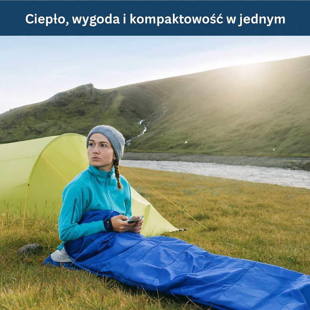 Śpiwór turystyczny z dużą powierzchnią do spania 75x210 cm – komfortowy i lekki