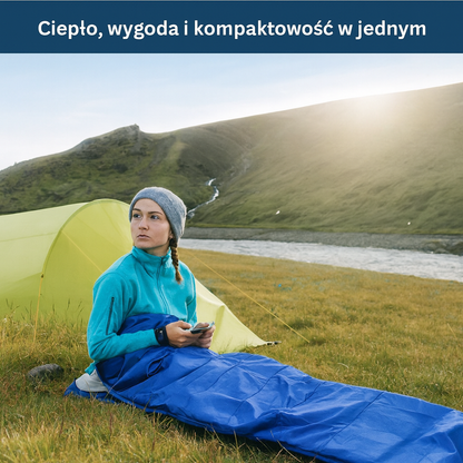 Śpiwór turystyczny z dużą powierzchnią do spania 75x210 cm – komfortowy i lekki