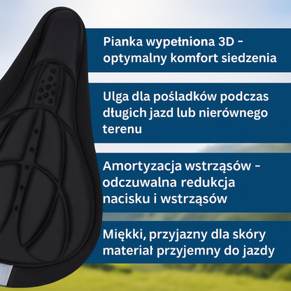 Miękka nakładka na siodełko rowerowe z żelową wyściółką – uniwersalny pokrowiec antywstrząsowy