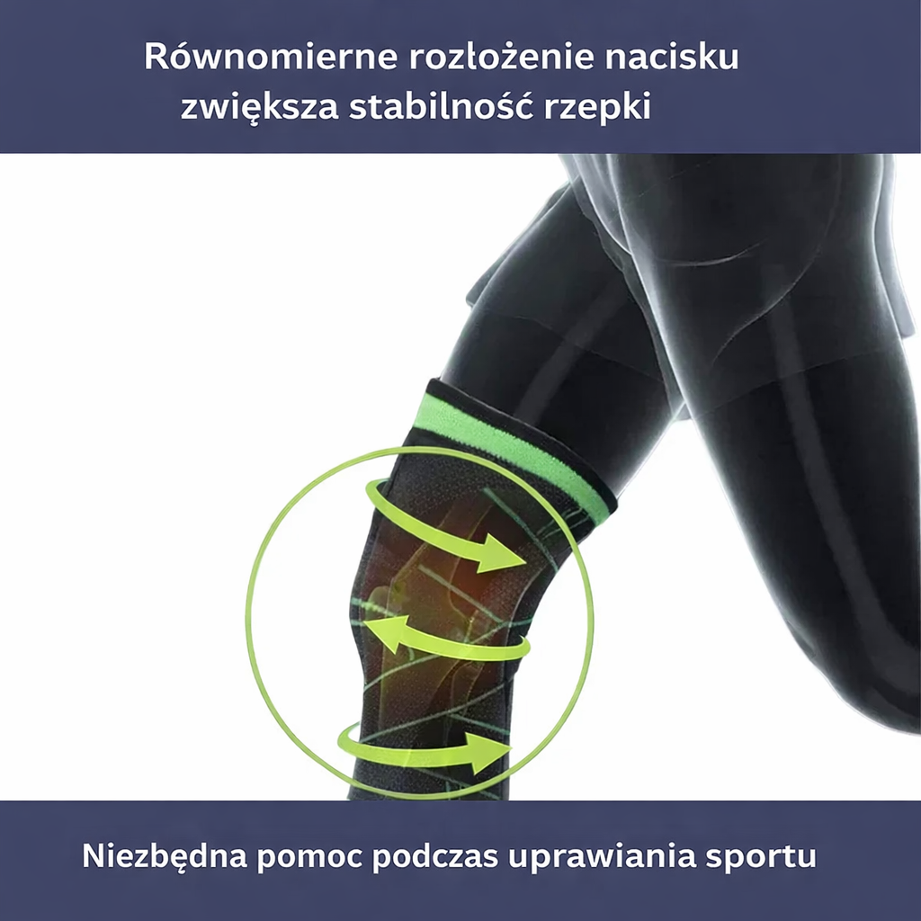 Opaska sportowa na kolano z regulacją – elastyczna, z uciskiem