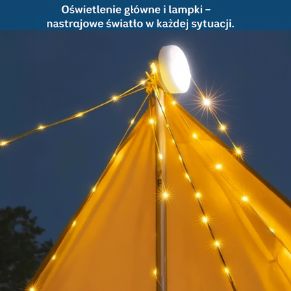 Lampki LED na camping 10 m – girlanda świetlna USB z etui, idealna do namiotu i ogrodu
