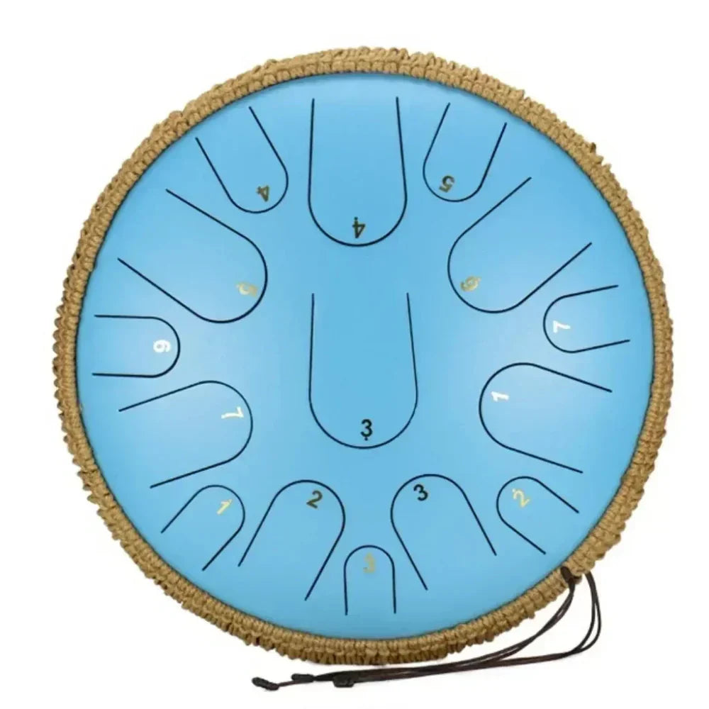 Bęben stalowy 15 tonów (handpan) – z pałeczkami i torbą, instrument perkusyjny