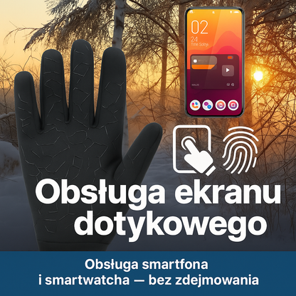 Rękawice zimowe ocieplane – elastyczne, antypoślizgowe, idealne na chłodne dni