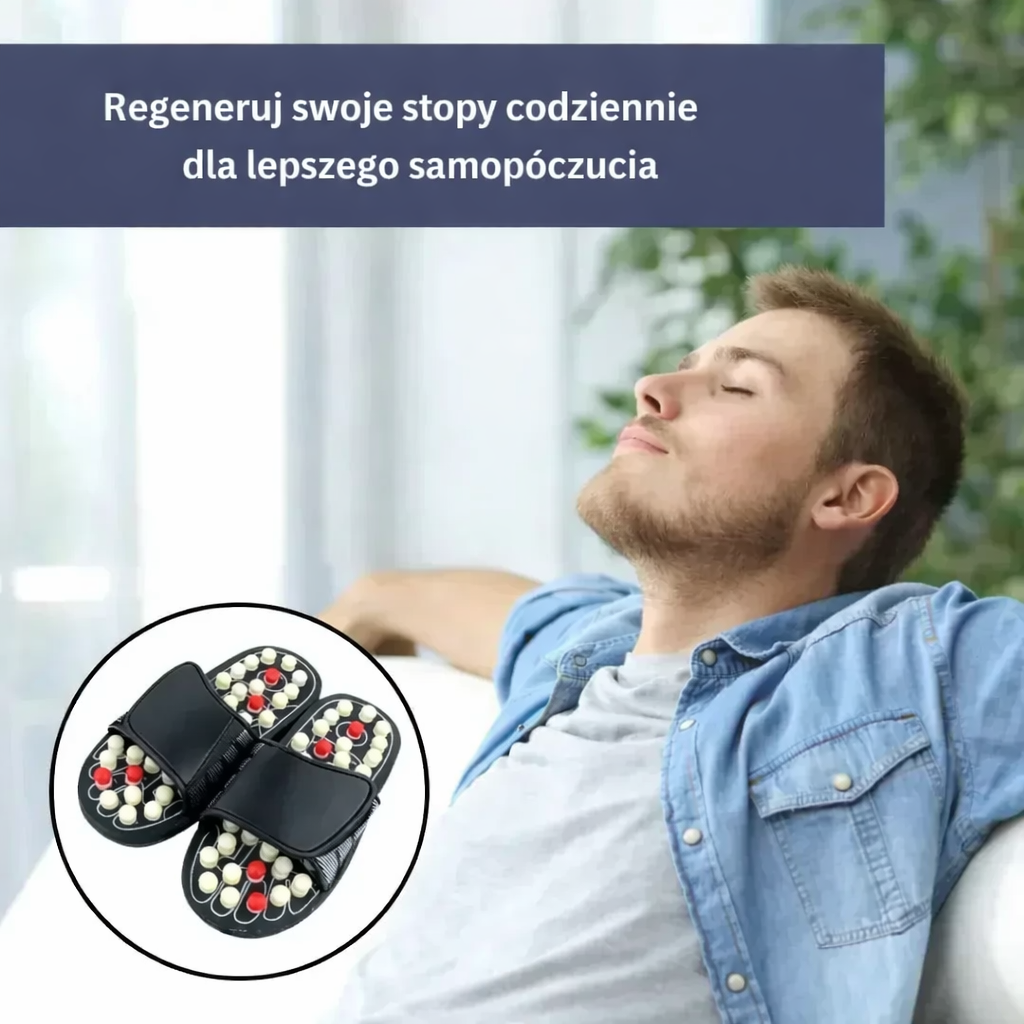 Klapki masujące z wypustkami – obrotowe kulki, do użytku domowego