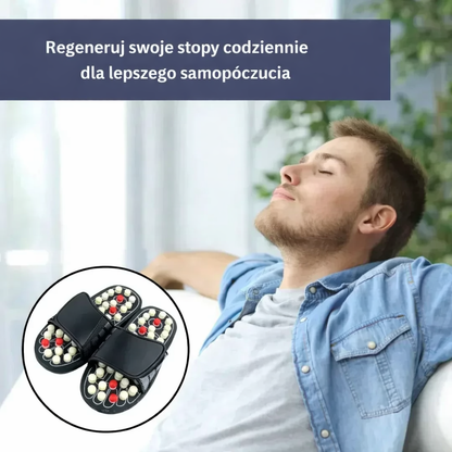 Klapki masujące z wypustkami – obrotowe kulki, do użytku domowego