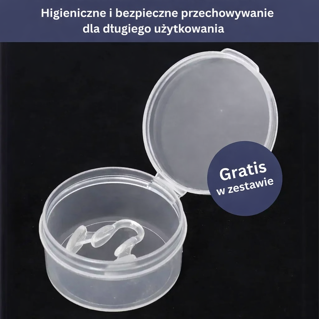 Silikonowy klips do nosa – z etui, akcesorium snu