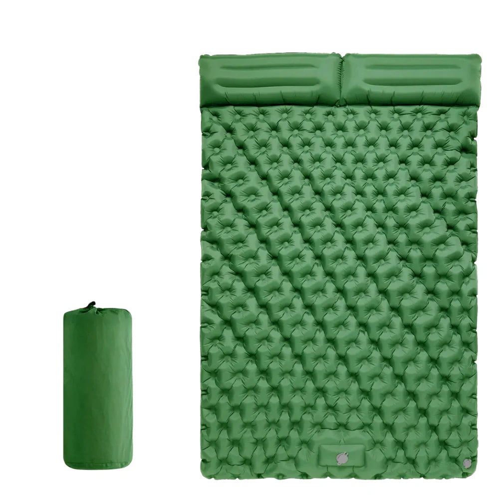 Dmuchany materac turystyczny dwuosobowy – komfortowy, lekki i kompaktowy materac kempingowy z poduszką