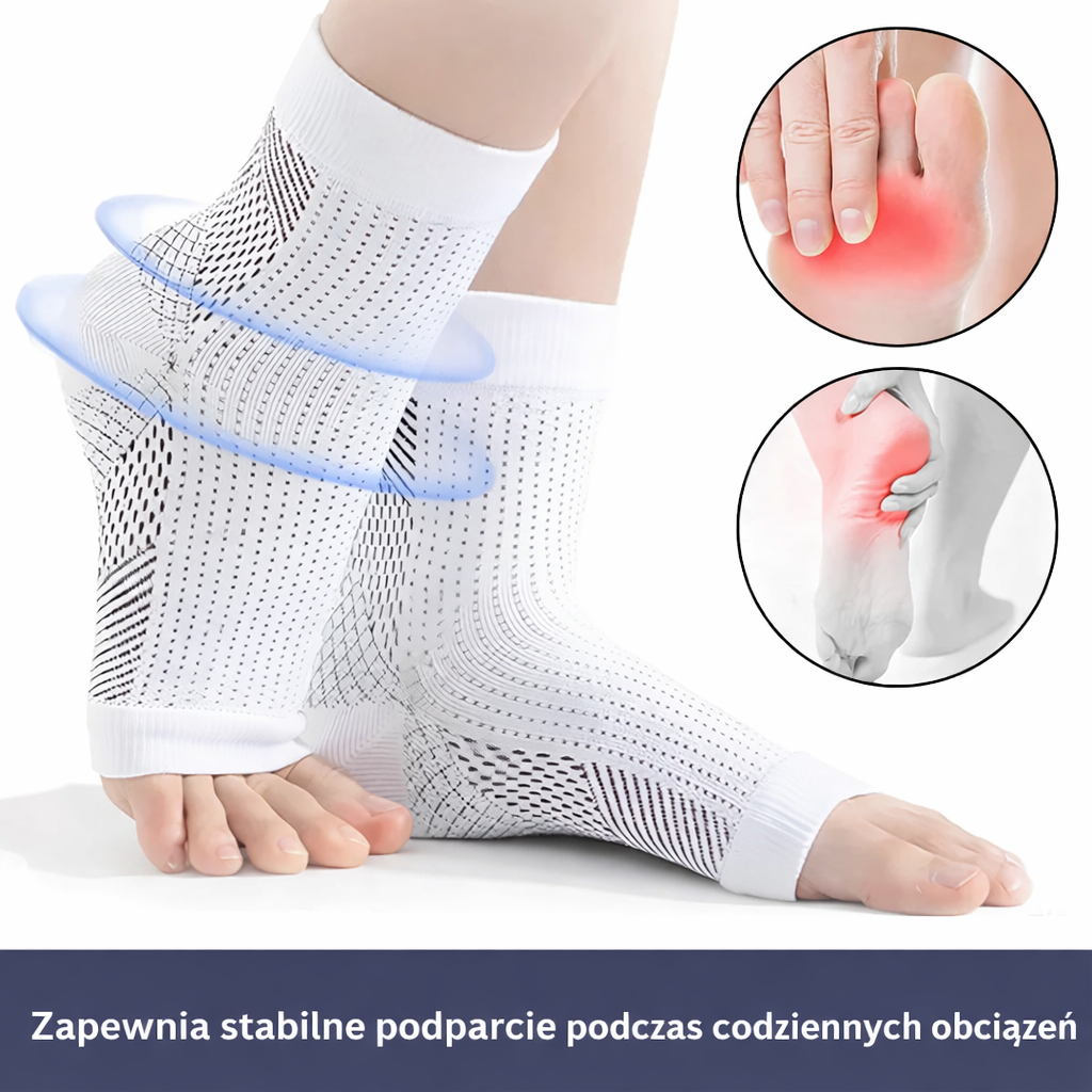 Skarpetki sportowe kompresyjne na stopę i kostkę – oddychające