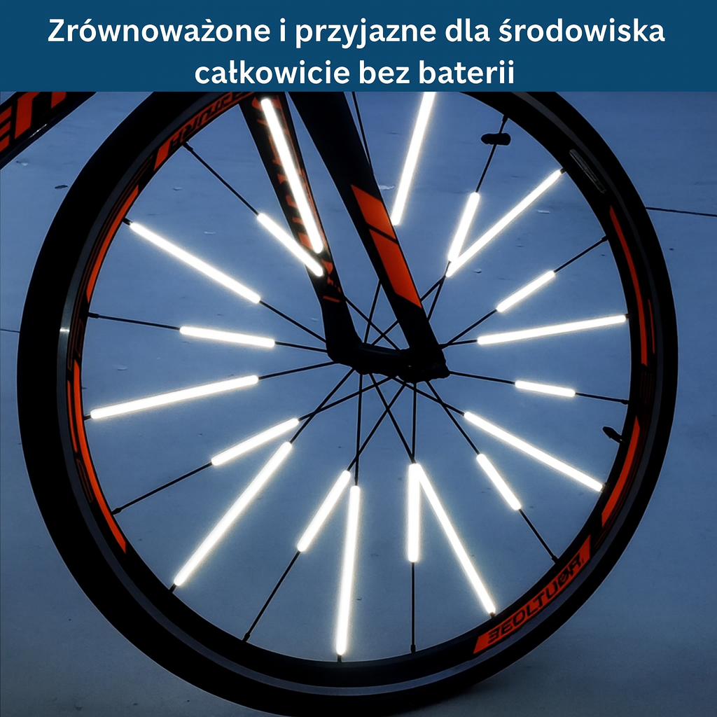 Odblaskowe nakładki na szprychy rowerowe – 360° widoczność, bezpieczeństwo nocą – zestaw