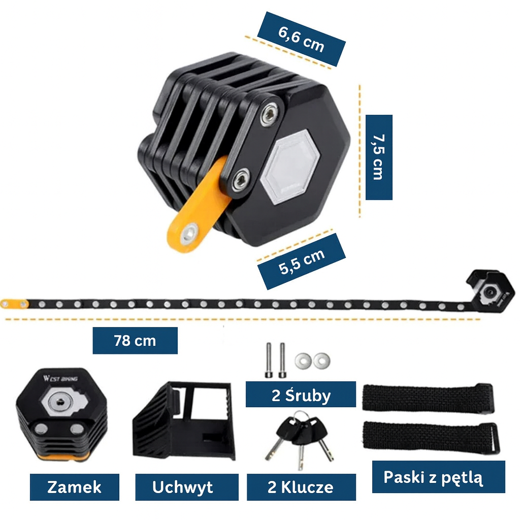 Składana blokada rowerowa – kompaktowe zabezpieczenie antykradzieżowe