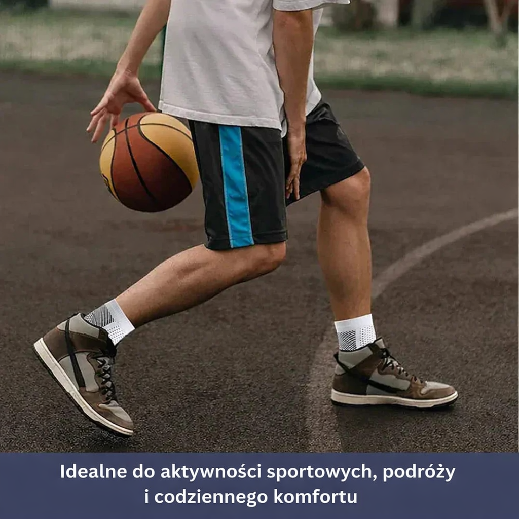 Skarpetki sportowe kompresyjne na stopę i kostkę – oddychające