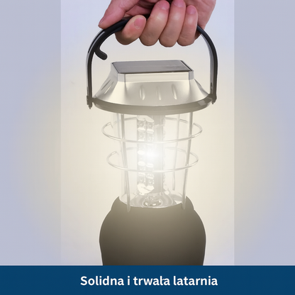 Lampa turystyczna LED z korbką i ładowaniem solarnym – 36 diod, powerbank, USB