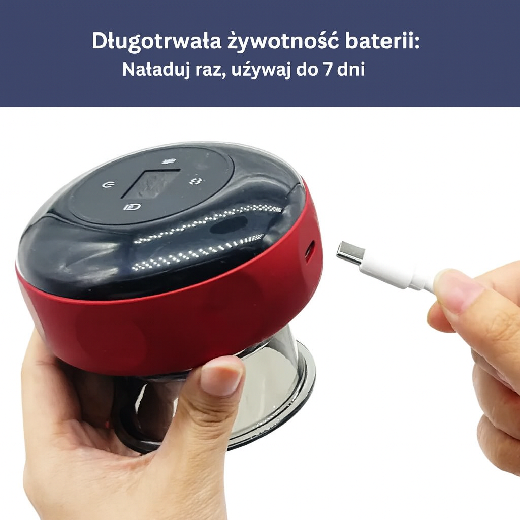Elektryczny masażer próżniowy 4w1 – podciśnienie, podgrzewanie, masaż