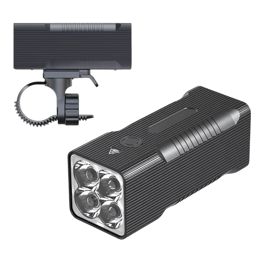 Mocna lampka rowerowa LED z akumulatorem 12800 mAh – do 25h pracy, montaż na kierownicę
