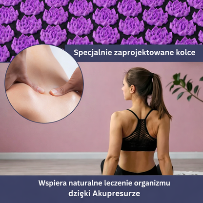 Mata relaksacyjna lniana z wypustkami – z poduszką i pokrowcem