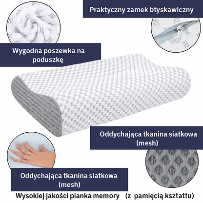 Ergonomiczna poduszka profilowana z pianki memory – komfortowy sen