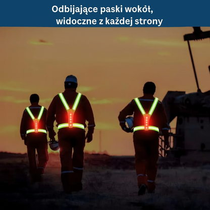 Regulowana szelka odblaskowa z LED – kamizelka bezpieczeństwa do biegania, jazdy na rowerze i spacerów